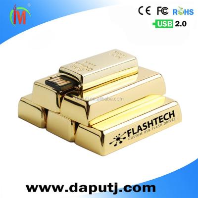 China High Quality Rectangle Gold Bar/Ingot 32gb/32gig USB Flash Drive for sale