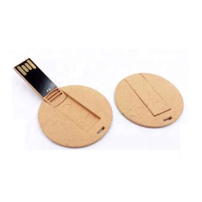 China Fiber Drive Mini USB Card USB Drive 4gb Flash Pen Drive 4gb Stick Round Flash Degradable Material Card for sale