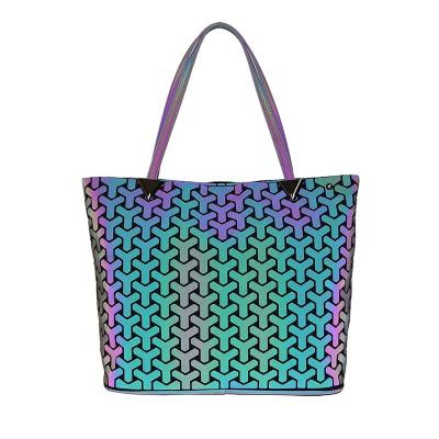 China New Large Tote Bag Fashion Multifunctional Instant Holographic Reflective Brand Geometric Purse Cross - Body Handbags for sale