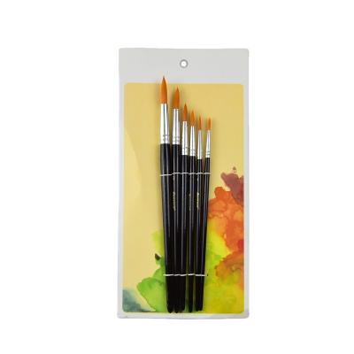 China Drawing Painting Brush Set China Artist Acrylic Brush Set 6pcs Hair Nylon Wooden Handle Watercolor Brush Oil Painting Brush Set for sale