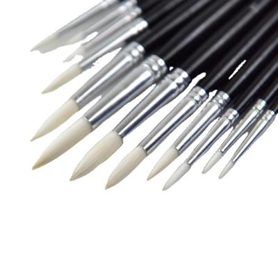 China Detail Drawing Paint Brushes 12 Pieces Miniature Brushes for Watercolor Acrylic Painting for sale