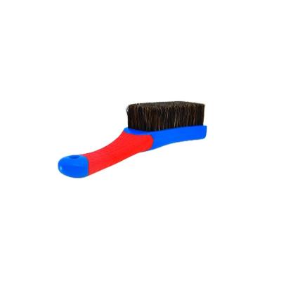 China Durable high strength engineering plastic anti-slip silicone covered plastic handle bristle hair household brush for sale