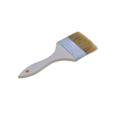 China High Quality Natural 3 Inch Plant Poplar Wood Paint Brush With Handle Wood Paint Brush for sale