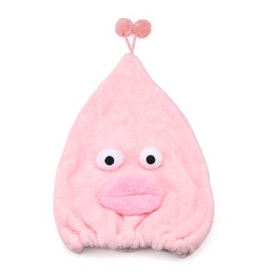 China Custom Viable Women Spa Bathe Shower Dry Hair Cap Cartoon Drying Hair Towel Turban for sale