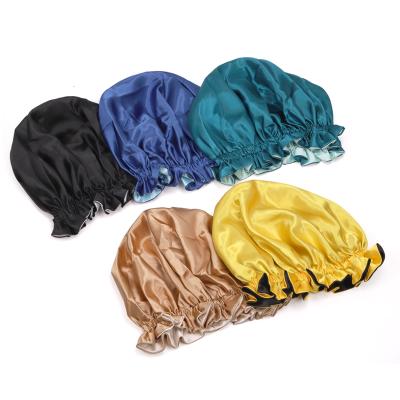 China Picture Wholesale Soft Silk Sleep Cap Custom Design Women Nightcap Hoods for sale