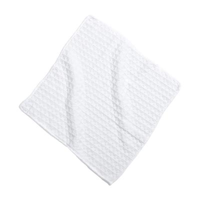 China Viable Microfiber Square Towel Quick-drying Pure Color Waffle Absorbent Home Use Hand Towel for sale