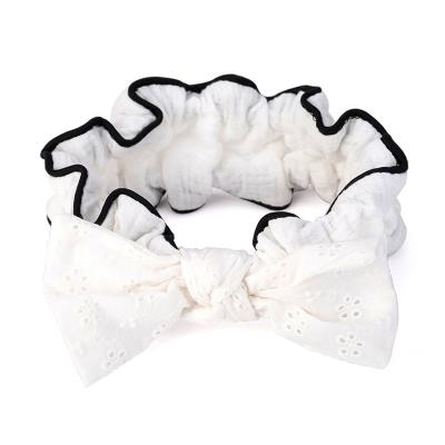 China New Design Bow Hair Band Custom Elastic Soft Stretchy Face Wash Cosmetic Spa Headband for sale