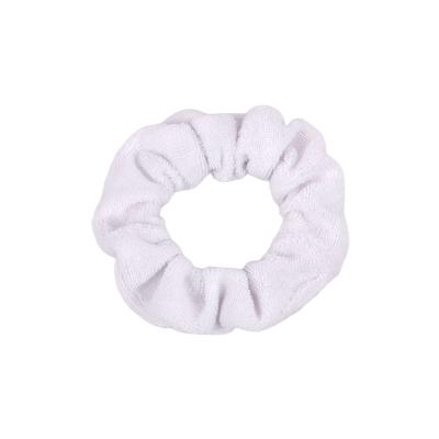 China Simple Pure White Hair Soft Ties Cloth Towel Color Knot Hair Ring For Girls for sale