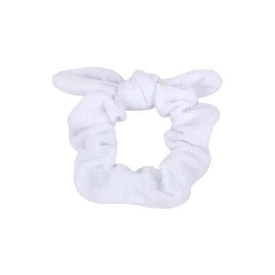 China Fashion Brief Solid Color Towel Cloth Hair Rope White Elastic Women Hair Scrunchies for sale