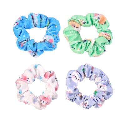 China Fashion Multi Color Animal Print Lovely Elastic Hair Ties Cute Polyester Hair Scrunchies For Girls for sale