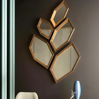 China Art Decor Modern Interior Fit Home Wall Art Wooden Frame Decorative Mirror for sale