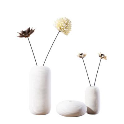 China Living room minimalist creative plain and white flower pot ceramic vase for sale