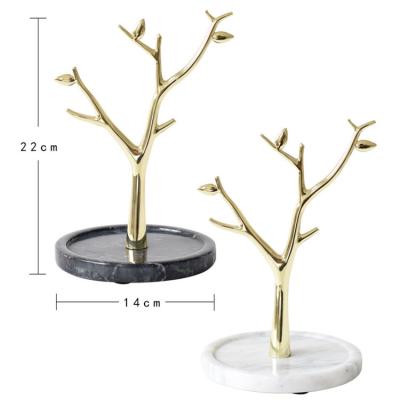 China Luxury Marble Jewelry Store Tray Tree Display Rack Jewelry Store for sale