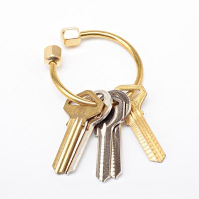 China Good Quality H65 Round Screw Lock Durable Brass Key Chain for sale