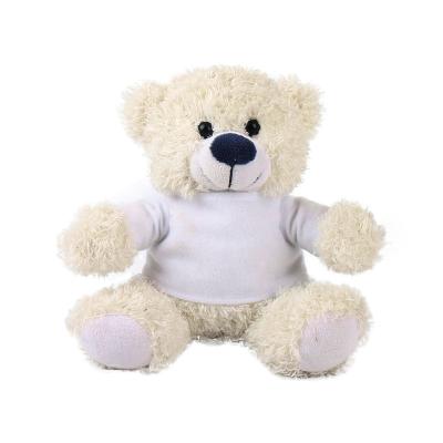 China Small Cute White Stuffed Teddy Bear Plush Toy With White T-Shirt for sale