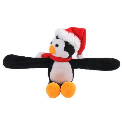 China Wholesale Hotsale Huggers Stuffed Christmas Penguin Toys Plush Slap Bracelet for sale