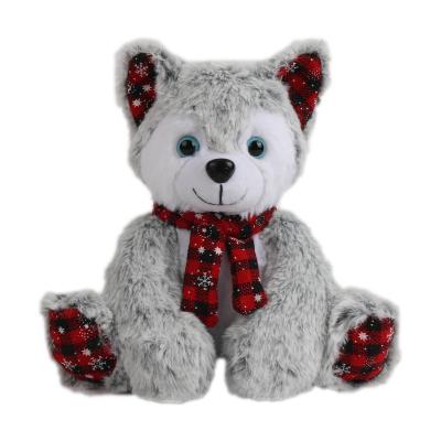 China 2021 New Gift Design Christmas Festival Plush Toy Soft Stuffed Husky Dog for sale