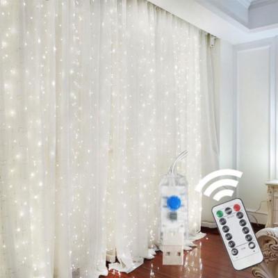 China Holiday Decoration 3m USB 8 Controller High Brightness Warm White Party Copper Wire Led Curtain Lamp Strip Dream Curtain Lamp for sale