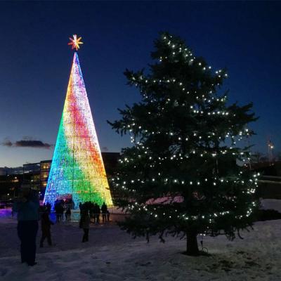 China Commercial Use 2021 New Year Decorate Outdoor Led Decoration Christmas Tree Mall Giant Creative Commercial Christmas Tree Led Decoration for sale