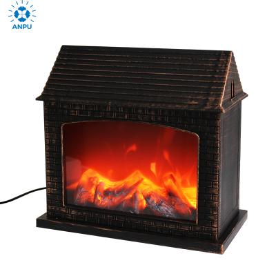 China Creative Retro Style LED Fireplace Light Christmas Day Decoration Burning Lights Nordic Modern Flame Light for sale