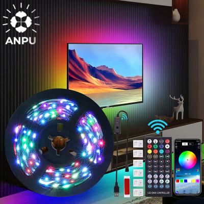 China LANDSCAPE ANPU Strip Light Flexible Waterproof LED Strip Light RGB Alexa Google Home Tuya Wifi IP65 LED for sale