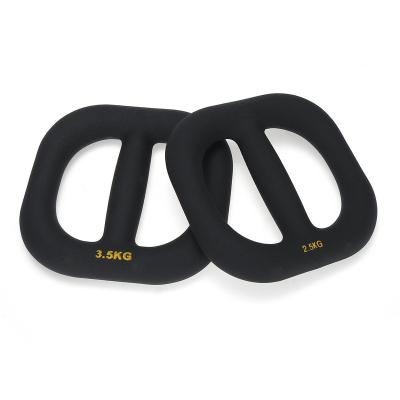 China Universal Circular Dumbbell Blocks Rubber Fitness Forming Dip Body Weightlifting Ring Dumbbell Strength Training Plastic Kettlebells for sale