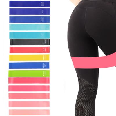 China Wholesale custom printed high elasticity mini logo yoga stretch band latex exercise loop resistance band for fitness for sale