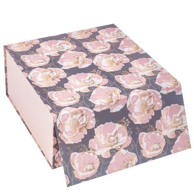 China Stock n Floral Design Presente Caixa de Presente Elegant Tissue Paper Recyclable for Wedding Holiday Party 8x8x4 inches Gift Box Gift for sale