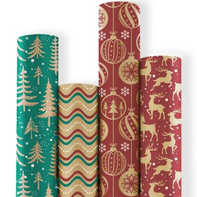 China Moisture Proof 10feet Glossy Printed Wrapping Paper Christmas Gift Wrapping Paper 30 Inch Festival Paper Wedding Bunga Pembungkus Kertas Paper for sale