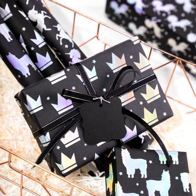 China Decorative Hot Sale Embrulho Materials Black Kraft Paper Factory Fast Delivery Recycled Filme Wrapping Paper Rolls 30 Inches 10 Feet for sale