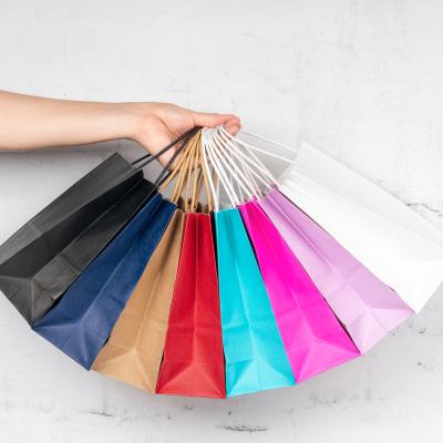 China Reused white bag 2.54*1.78*3. rts kraft paper materials 3 cm shopping paper bag gift en bag party paper retail goods for sale