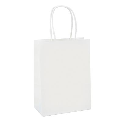 China Recycled white bag 150*80*210 mm paper materials rts kraft paper bag party shopping gift papel bags retail goods for sale