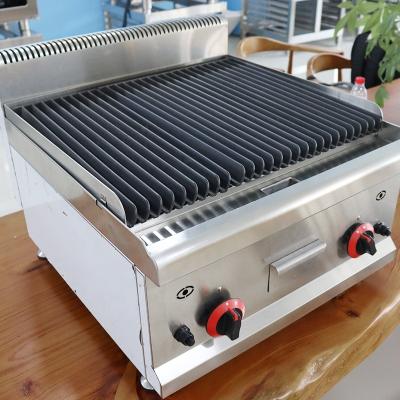 China Deli Counter Top BBQ Lpg Gas Char Lava Rock Grill for sale