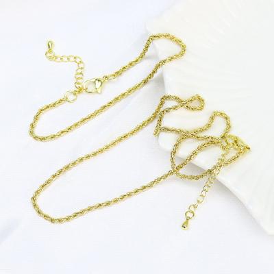 China TRENDY Fashion Solo Chain Gold Plated Keep Colors Women Chocker Gold Chain Necklace and Bracelets Jewelry Sets for sale