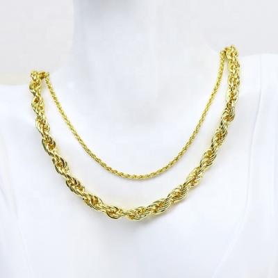 China Fashionable Multi Size Twisted Chain Necklace And Bracelets Gold Plated To Keep Colors Accessories Twisted Chain Jewelry Sets For Women for sale