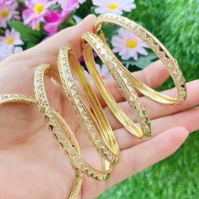 China 2021TRENDY Geometric D.C.A. poloish zircon18k plated bracelets jewelry acceessories for women crystal zircon jewelry bracelet 51714 for sale