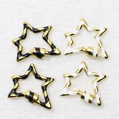 China 7 Fashionable Large Variety Colors Enamel Star Clasp Luminous Carabiner Necklace Pendant Clasps for sale