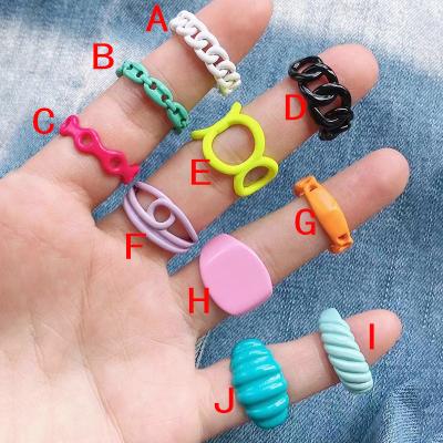 China Newest Rainbow Colors FASHIONABLE Rings Metal Complaint Brass Color Rings For Women Summer Color Rings Colors Rings 51670 for sale