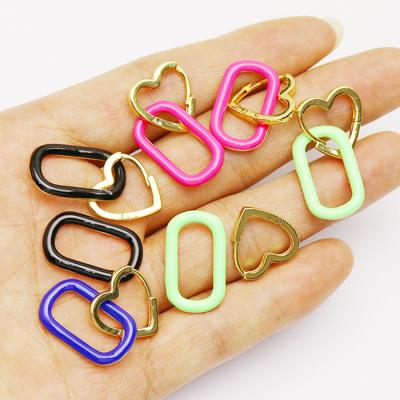 China Fashionable New Design Girl Enamel Cute Square Ring Colorful Jewelry Dangle Earrings for sale