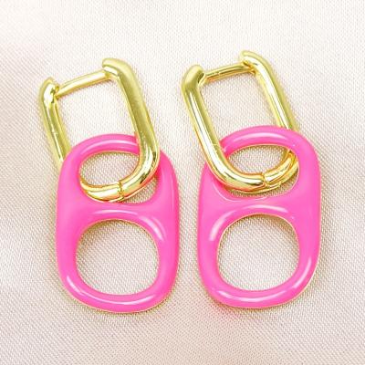 China 2021 summer TRENDY jewelry rainbow colors 8 shape pig nose earrings color jewelry accessories for women 51668 for sale