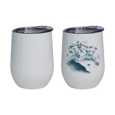 China Wholesale New Arrival 12oz Sublimation Double Wall Vacuum Insulated Beer Eggshell Mug DIY Sublimation Printing Tumbler for sale