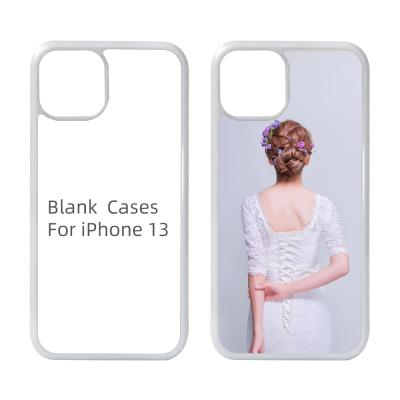 China New 2D Blank Shockproof Sublimation Wholesale Printing Hard PC With Plate Black Aluminum Phone Case For iphone 13 Phone Case for sale