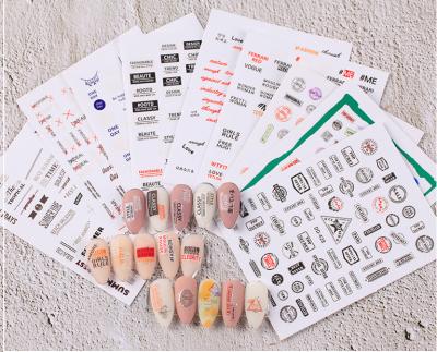 China 3d Nail Art DIY Decoration 3D Waterproof Fashion All Kinds Design DIY Transparent Glass Nail Lace Nail Paper Letter Nail Sticker for sale