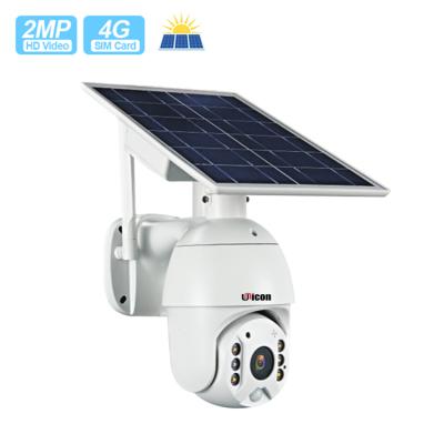 China PAN-TILT 2020 New 1080P IP66 AI 4G Sim Card IP Solar Panel Optional Waterproof Camera Alarm and Battery Camera Solar IP 4G CCTV for sale