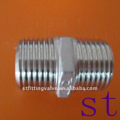 China 304 Stainless Steel Thread Hex Nipple, 150Pound 1/8