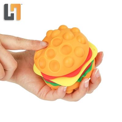 China Toy Burger Stress Ball 3D Sensory Toy Burger Squishy Squeeze Silicone Decompression Toys Funny Educational Squishy Squishy Ball for sale