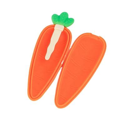 China Hot Selling Amazon Ice Popsicle Maker BPA Silicone Free Homemade Viable Popsicle Mold Reusable Carrot Shape for sale