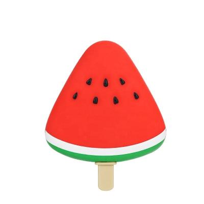 China Beautiful Sustainable Watermelon Form BPA Free Silicone Ice Popsicle Mold Pop Maker Homemade For Ice Cream for sale