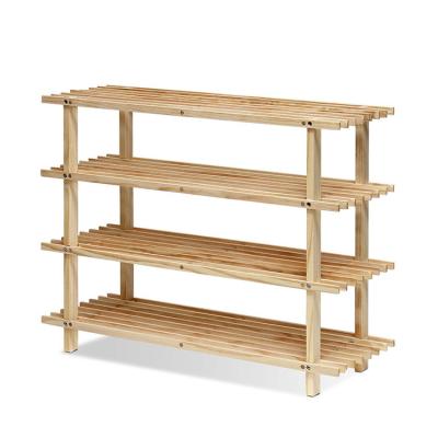 China Modern Shoe Rack Bench, 4 -Tier Bamboo Wooden Shoe Organizer Storage Shelf, Home Shelf Storage Cabinet for Shoes for sale