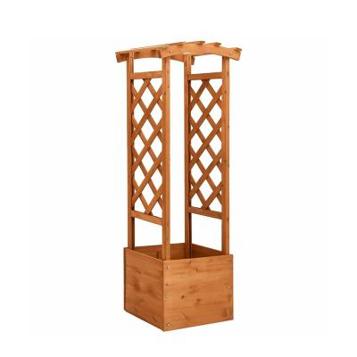 China Modern Wooden Trellis Planter With Arch Weather-Resistant Outdoor Garden Patio Decor for sale